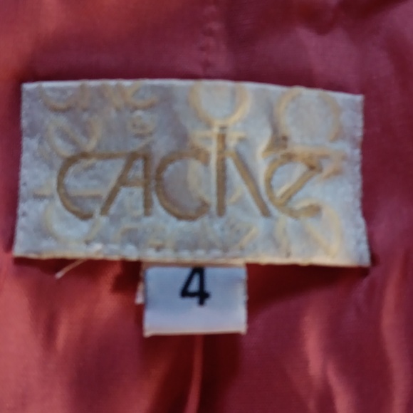 Cache Metallic Red Hook Metal Button Lined Blazer SZ 4 - Picture 6 of 7